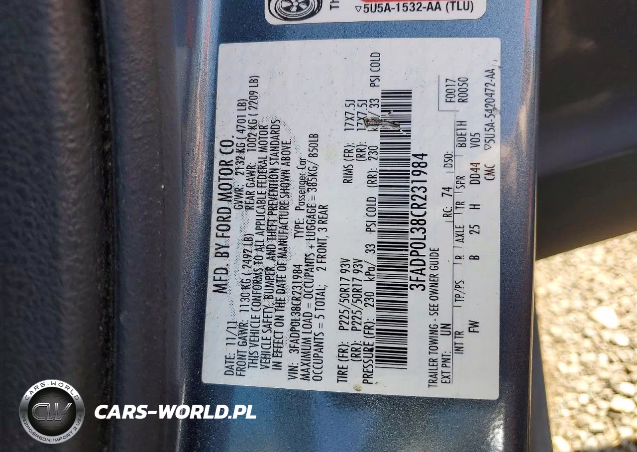 2012 Ford Fusion Hybrid VIN:3FADP0L38CR231984 - 12