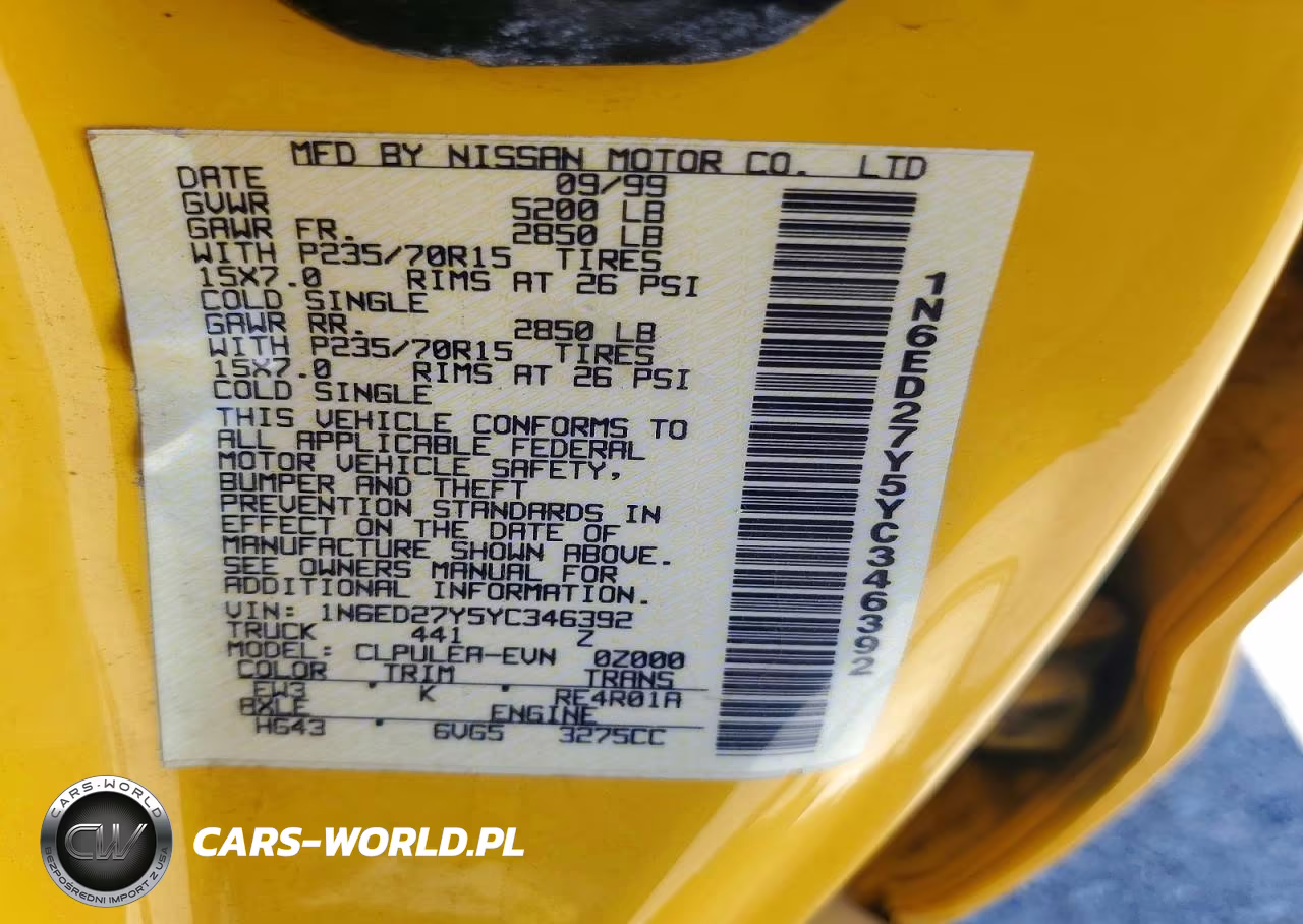 2000 Nissan Frontier Xe VIN:1N6ED27Y5YC346392 - 13