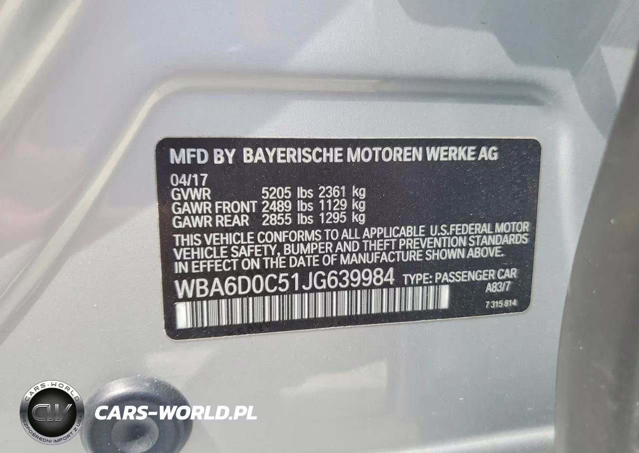 2018 BMW 640 I Gran Coupe VIN:WBA6D0C51JG639984 - 12