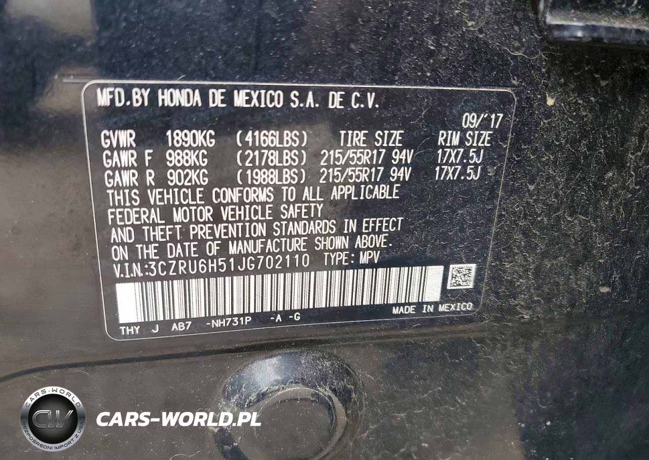 2018 Honda Hr-V Ex VIN:3CZRU6H51JG702110 - 13