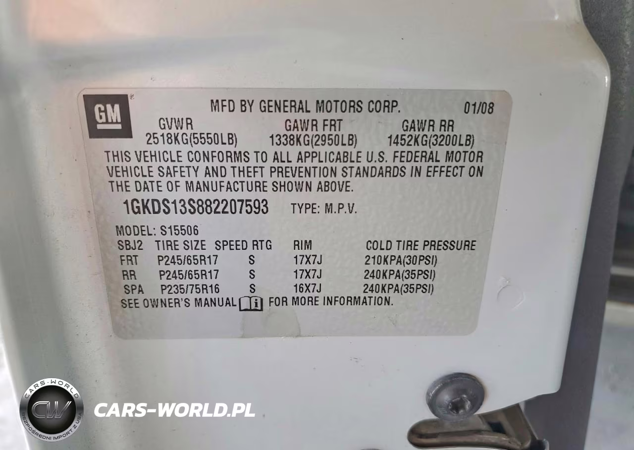 2008 GMC Envoy VIN:1GKDS13S882207593 - 12