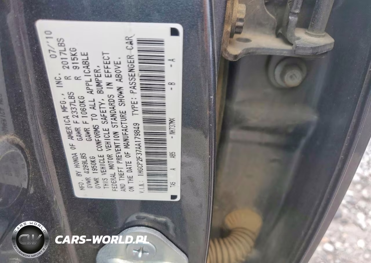 2010 Honda Accord Lx VIN:1HGCP2F37AA179849 - 12
