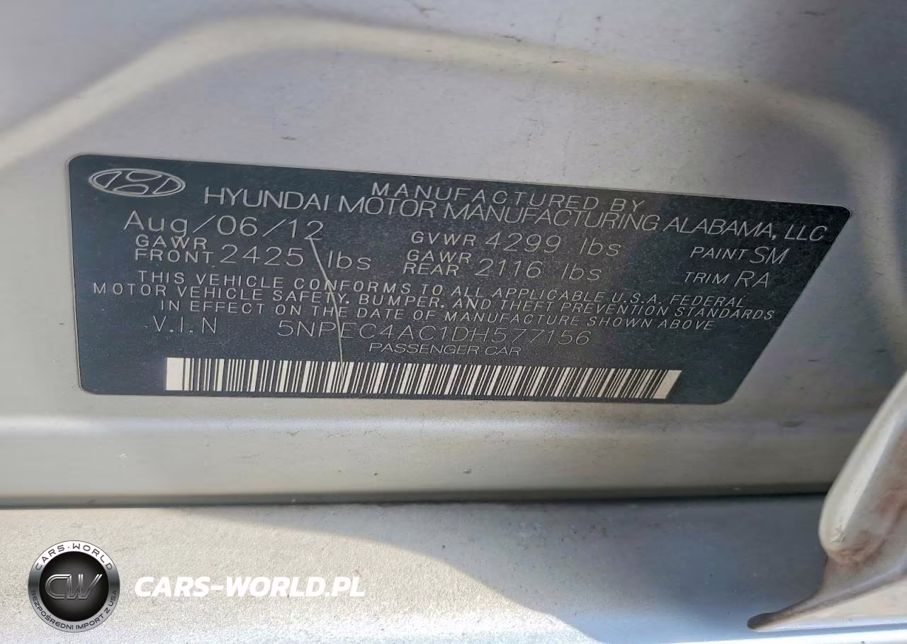 2013 Hyundai Sonata Limited VIN:5NPEC4AC1DH577156 - 12