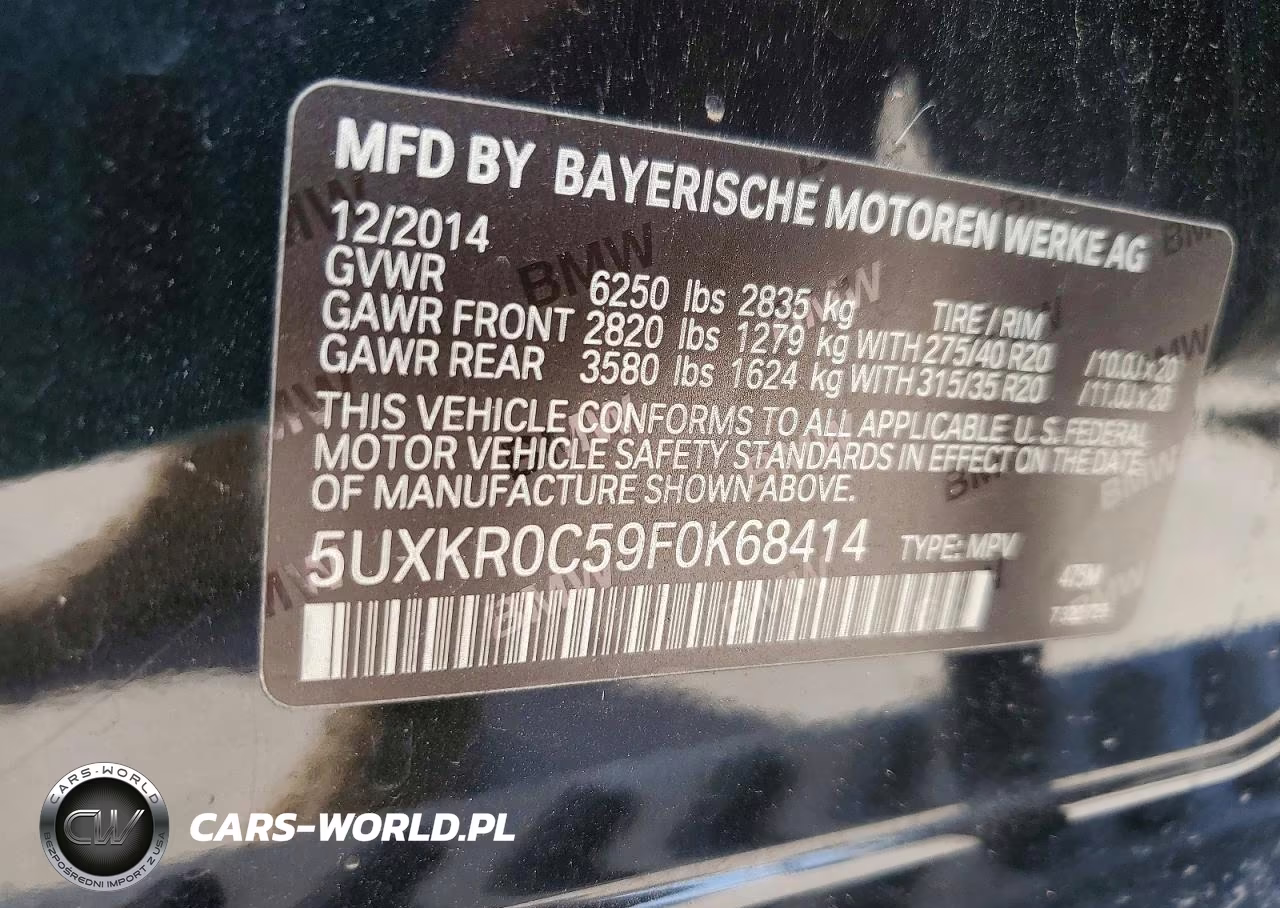 2015 BMW X5 xDrive35I VIN:5UXKR0C59F0K68414 - 13