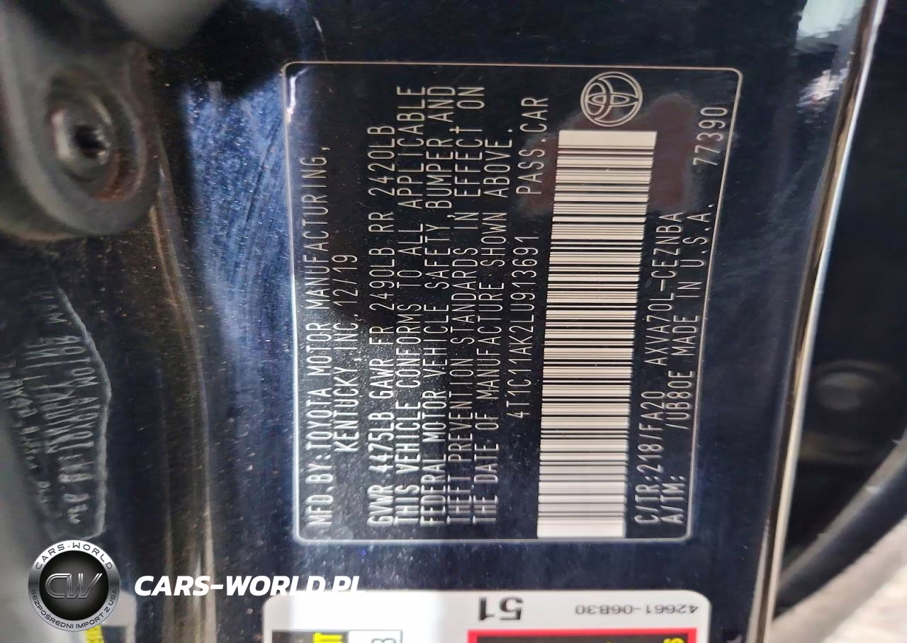 2020 Toyota Camry VIN:4T1C11AK2LU913691 - 12
