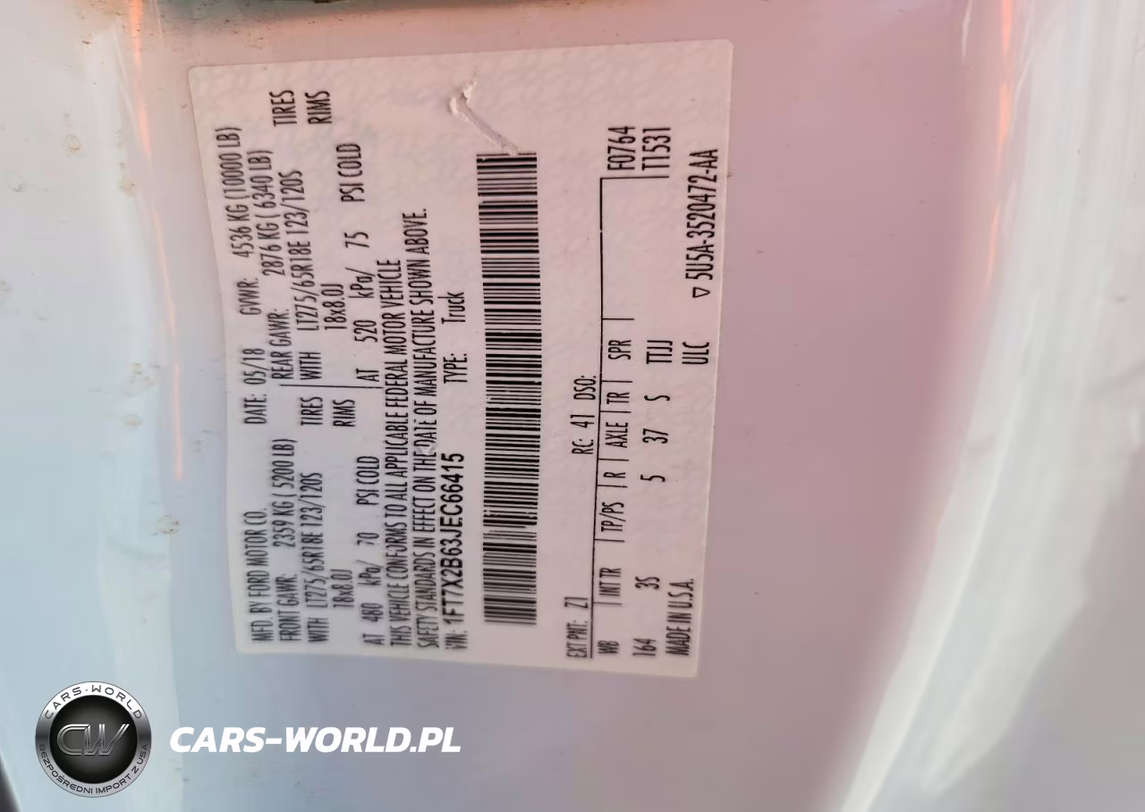 2018 Ford F-250 VIN:1FT7X2B63JEC66415 - 12