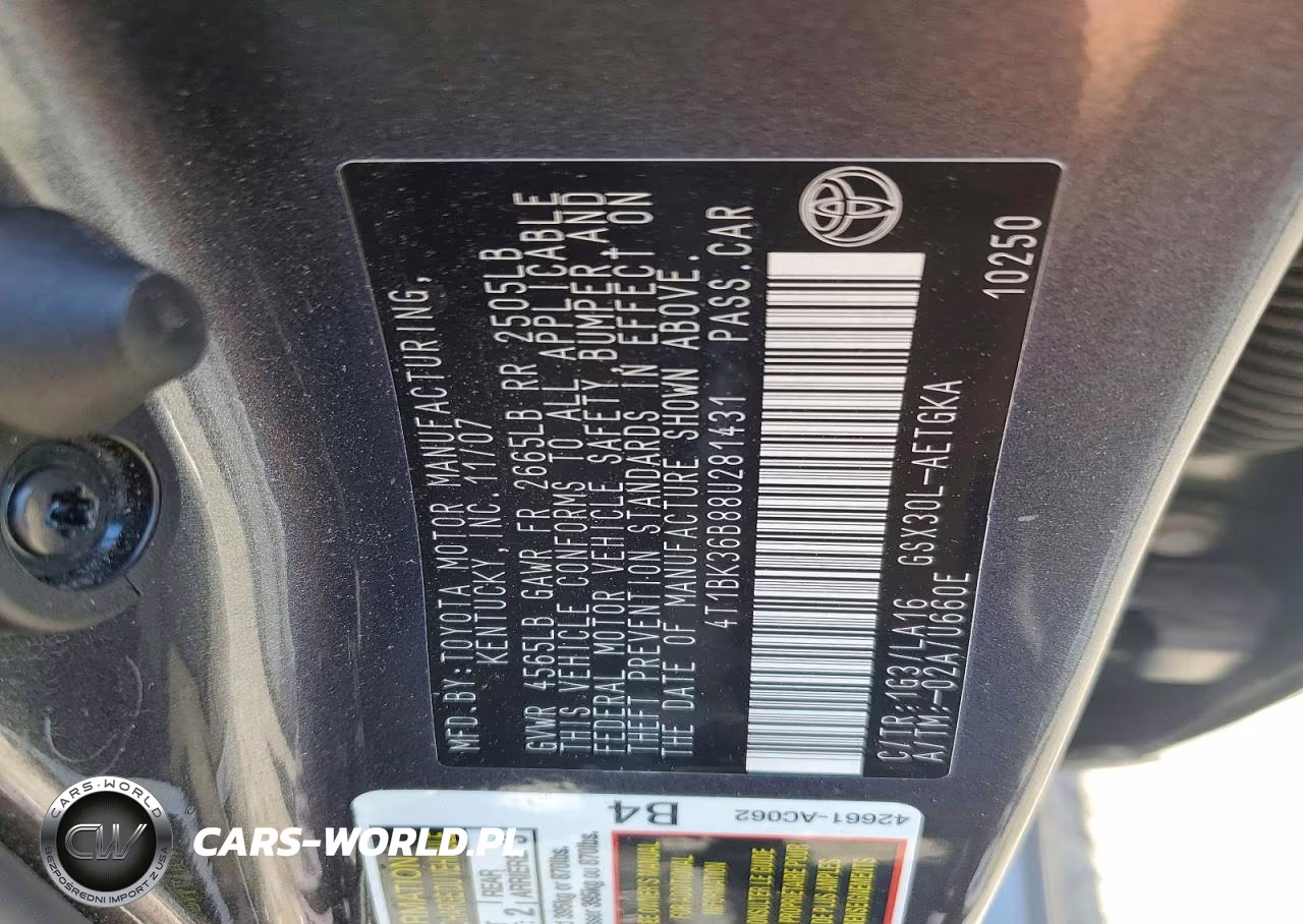 2008 Toyota Avalon Xls VIN:4T1BK36B88U281431 - 12
