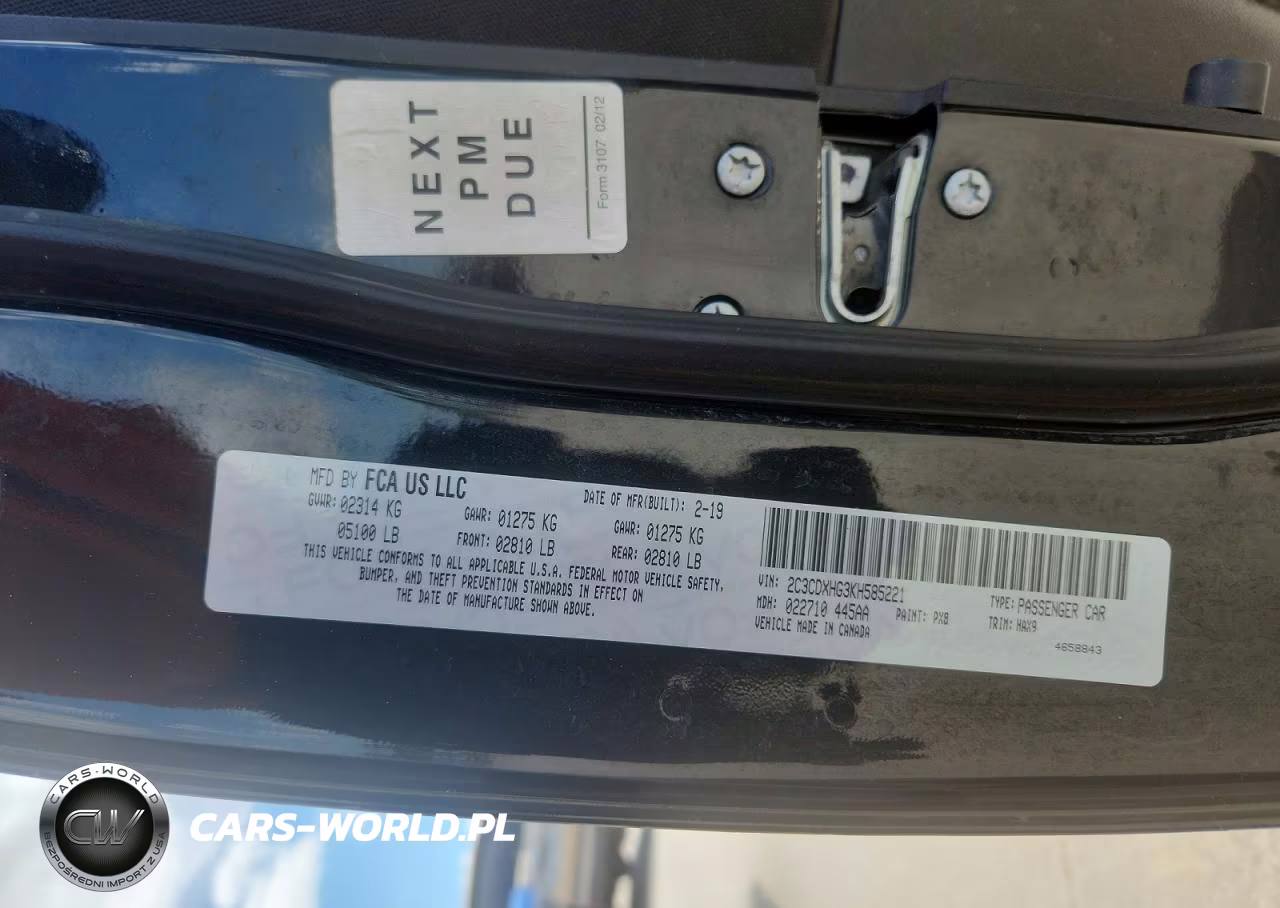 2019 Dodge Charger Gt VIN:2C3CDXHG3KH585221 - 12