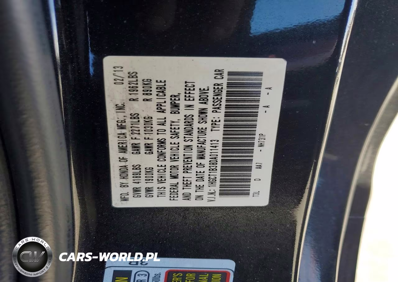 2013 Honda Accord Lx-S VIN:1HGCT1B38DA011413 - 12