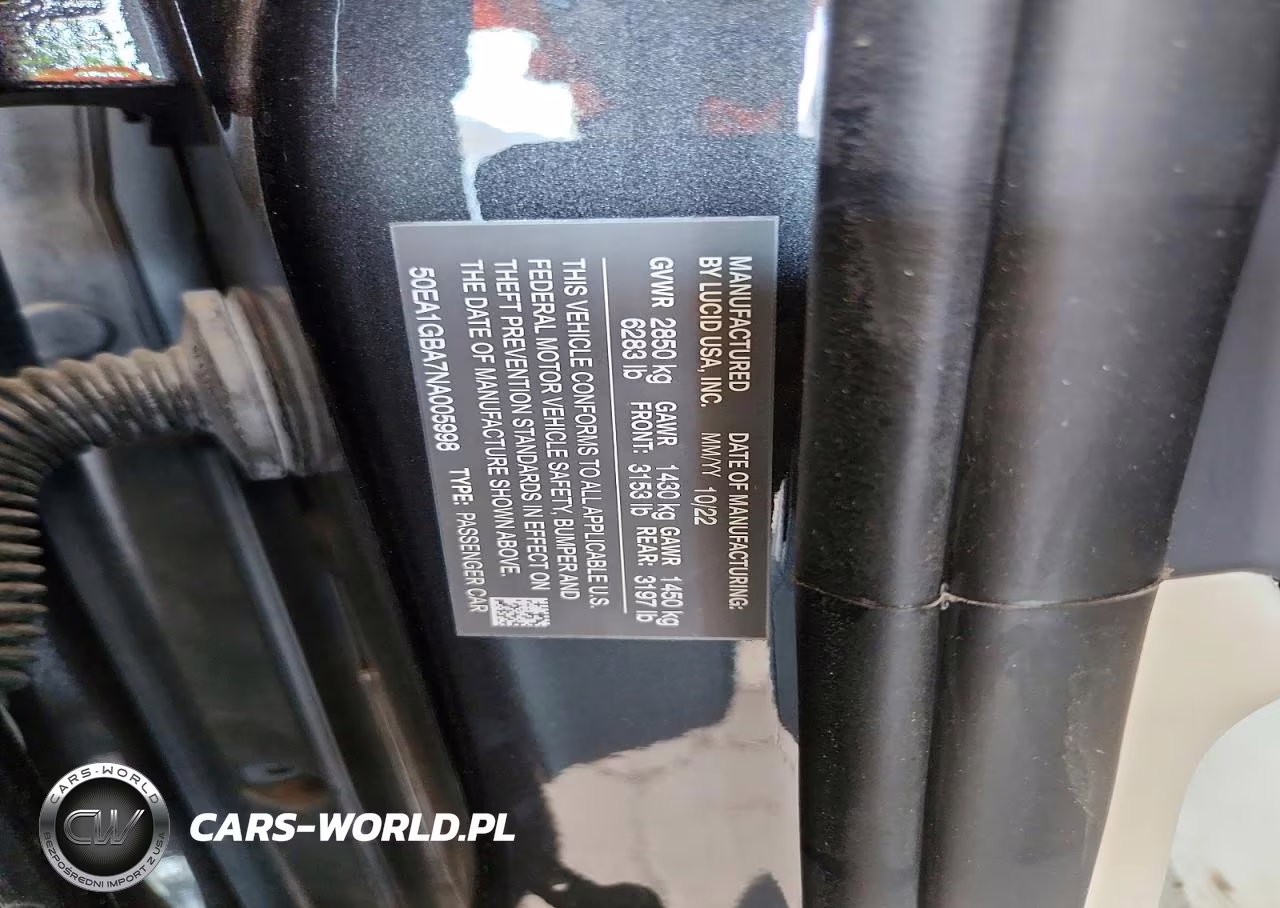 2022 Lucid Motors Air Grand Touring VIN:50EA1GBA7NA005998 - 13