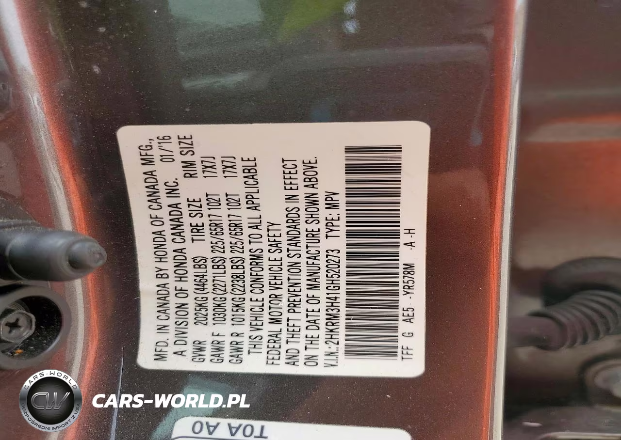 2016 Honda Cr-V Se VIN:2HKRM3H41GH520273 - 13