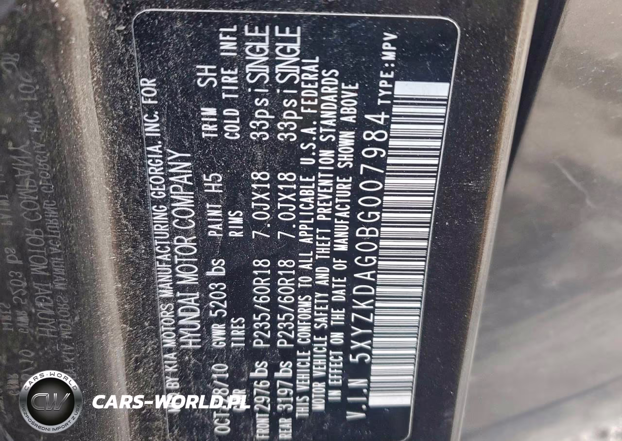 2011 Hyundai Santa Fe Limited VIN:5XYZKDAG0BG007984 - 13
