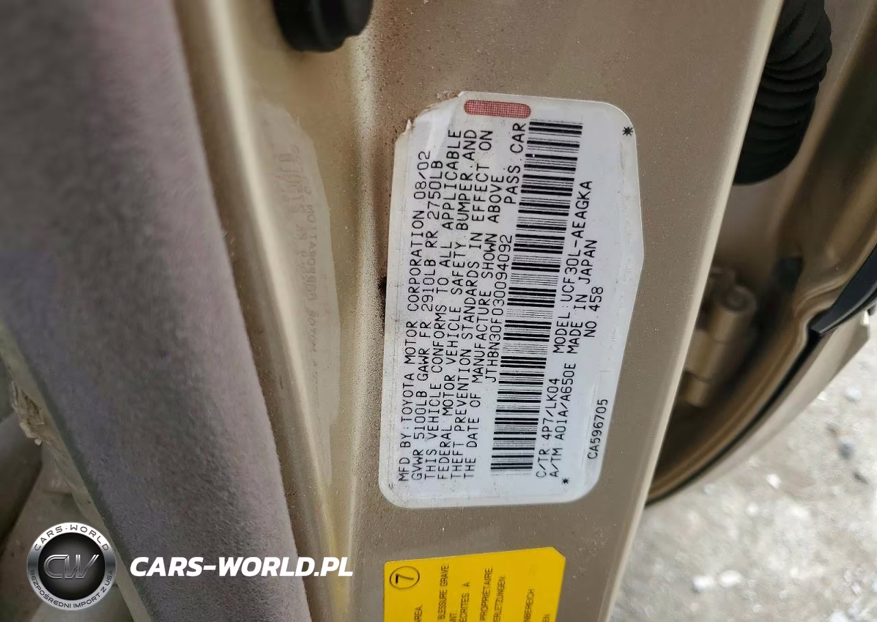 2003 Lexus Ls 430 VIN:JTHBN30F030094092 - 12