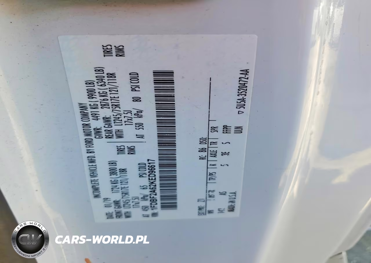2019 Ford F250 Super Duty VIN:1FDBF2A62KED96617 - 12