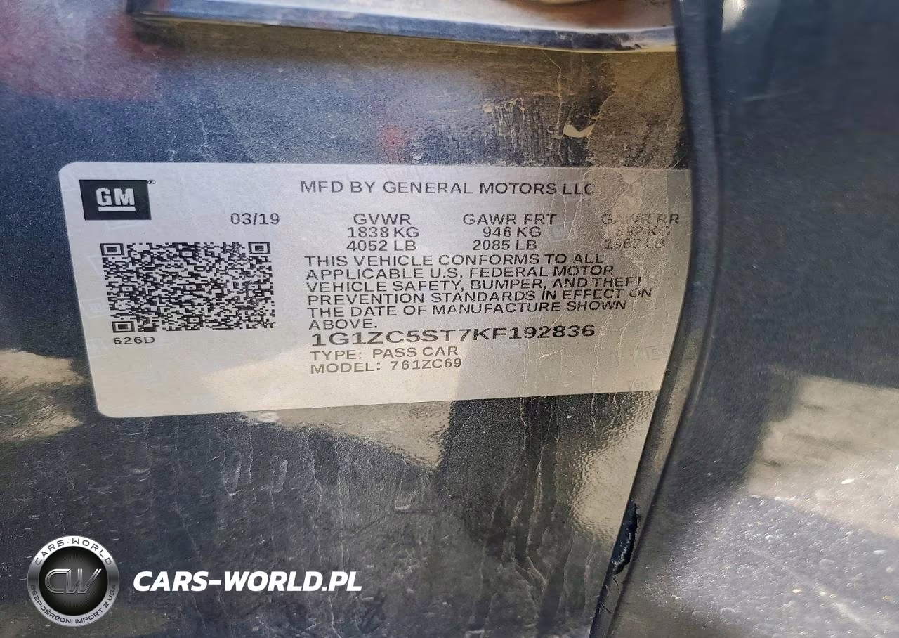 2019 Chevrolet Malibu Ls VIN:1G1ZC5ST7KF192836 - 12