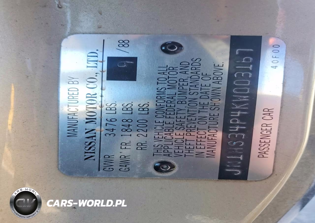 1989 Nissan 240Sx Xe VIN:JN1HS34P4KW003167 - 12