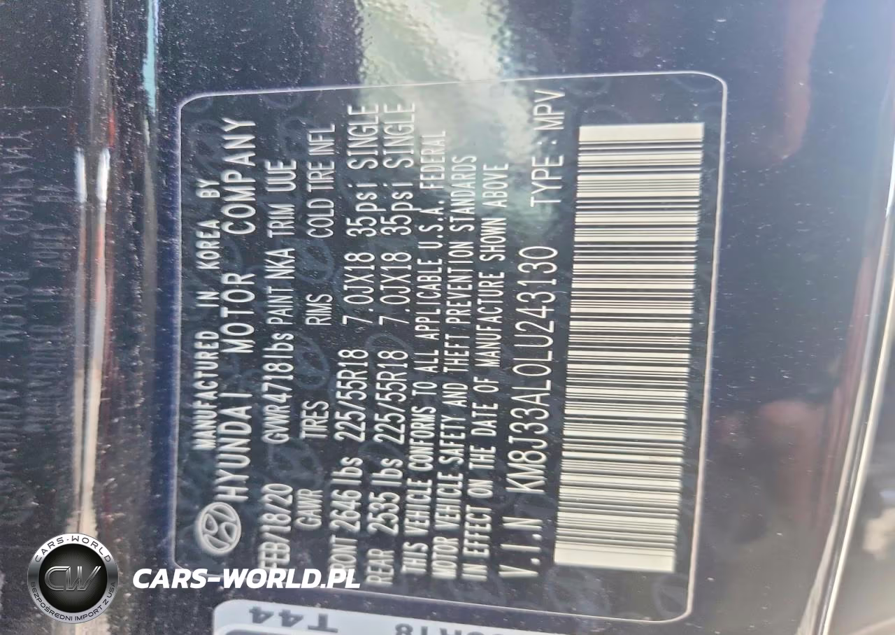 2020 Hyundai Tucson Ultimate VIN:KM8J33AL0LU243130 - 13