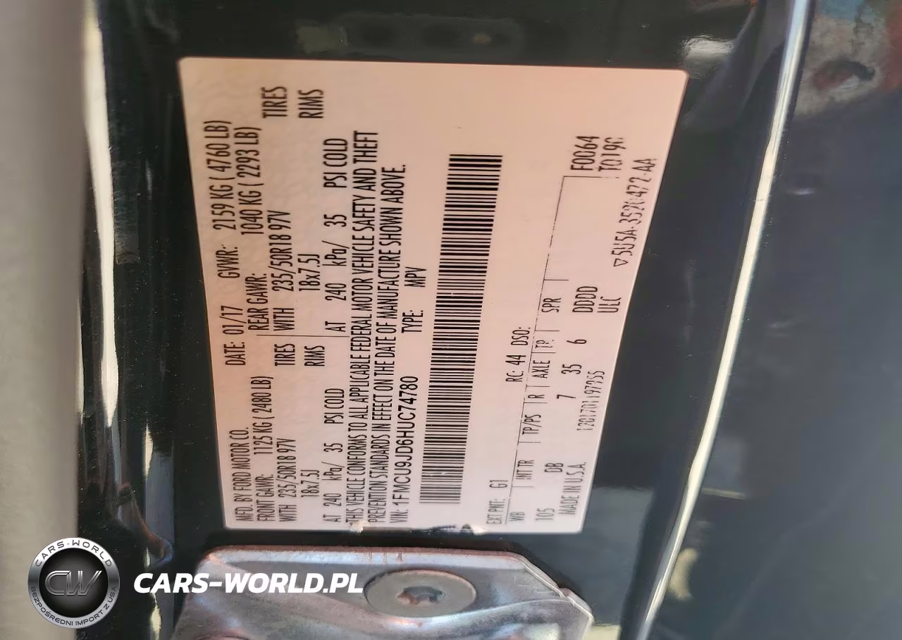 2017 Ford Escape Titanium VIN:1FMCU9JD6HUC74780 - 13