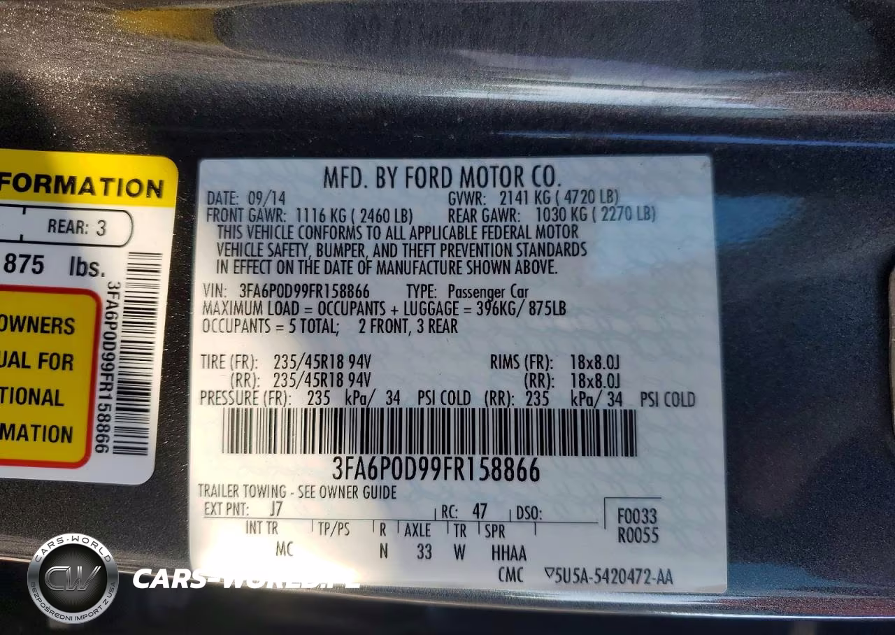 2015 Ford Fusion Titanium VIN:3FA6P0D99FR158866 - 12