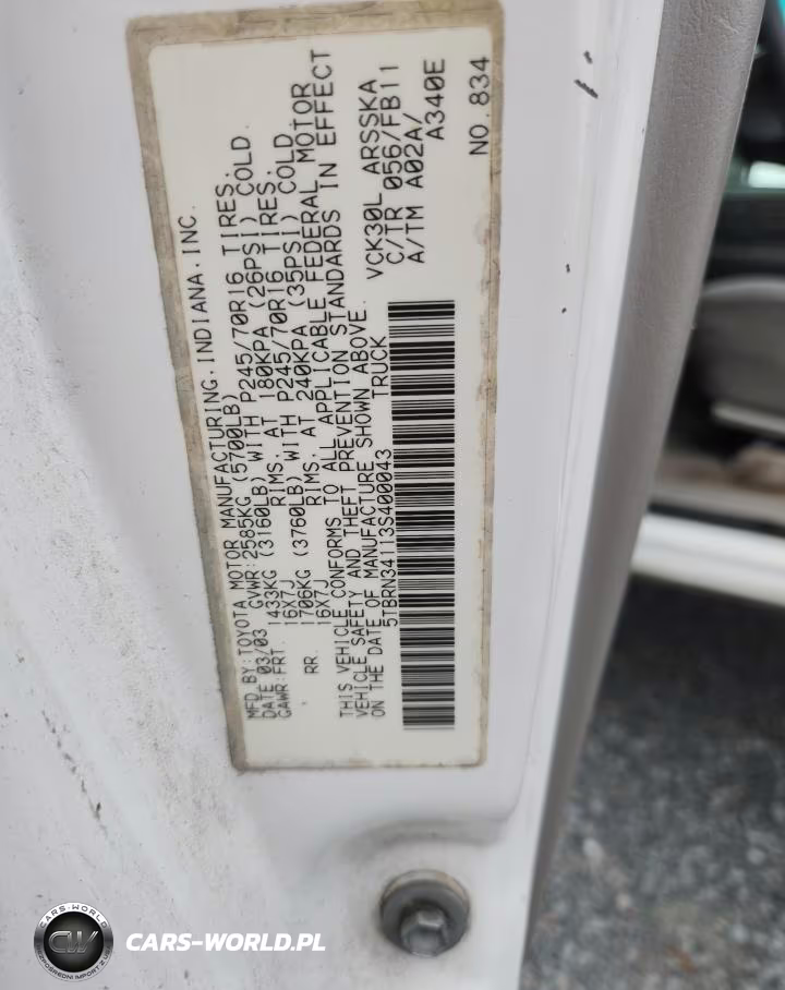 2003 Toyota Tundra Access Cab Sr5 VIN:5TBRN34113S400043 - 12