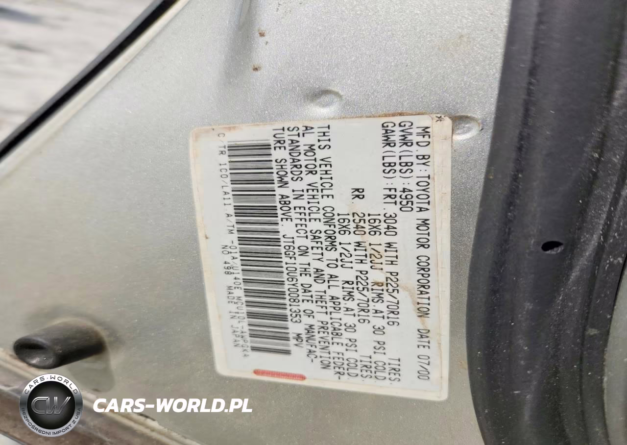 2000 Lexus Rx 300 VIN:JT6GF10U6Y0081353 - 12