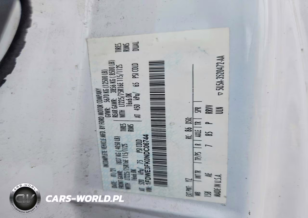 2022 Ford E350 Delivery Truck VIN:1FDWE3FK0NDC06744 - 12