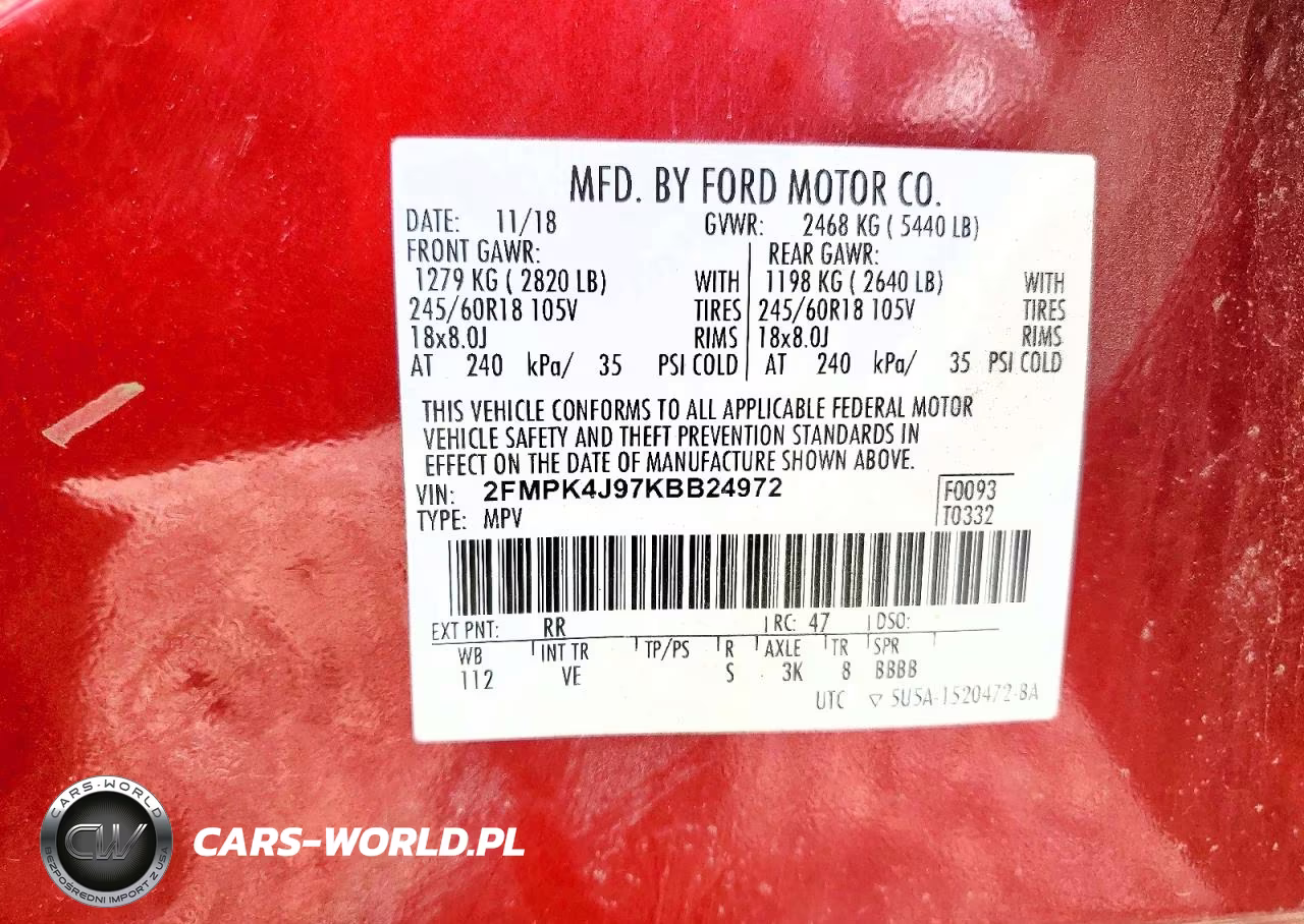 2019 Ford Edge Sel VIN:2FMPK4J97KBB24972 - 12