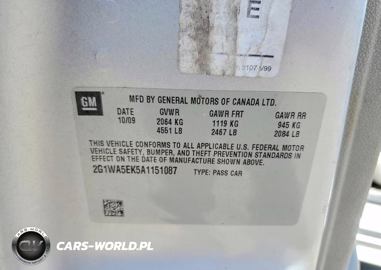 2010 Chevrolet Impala Ls VIN:2G1WA5EK5A1151087 - 12