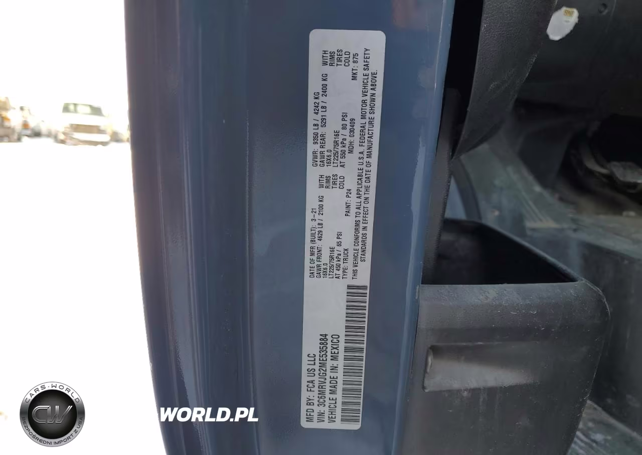 2021 Ram Promaster 3500 3500 High VIN:3C6MRVJG2ME535884 - 13