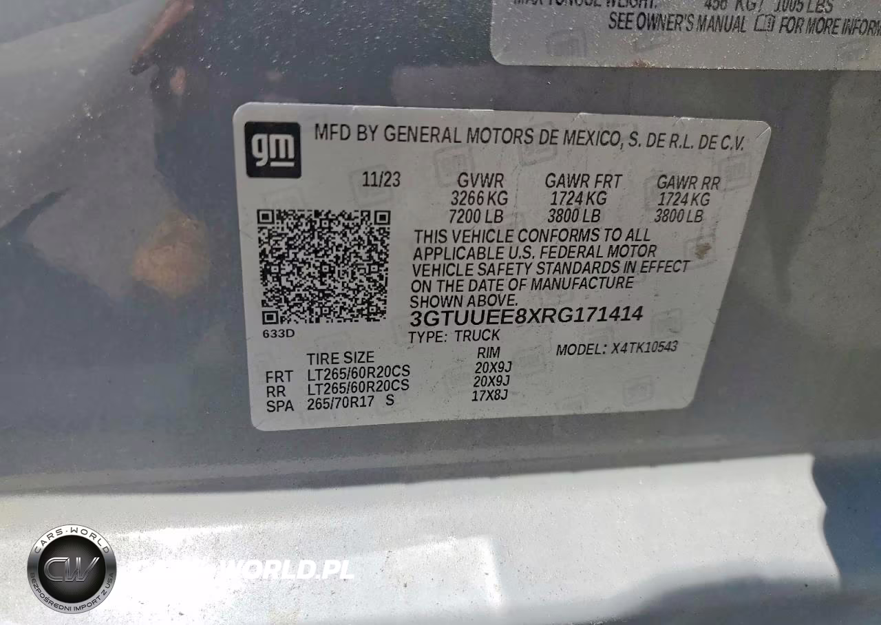 2024 GMC Sierra K1500 At4 VIN:3GTUUEE8XRG171414 - 12