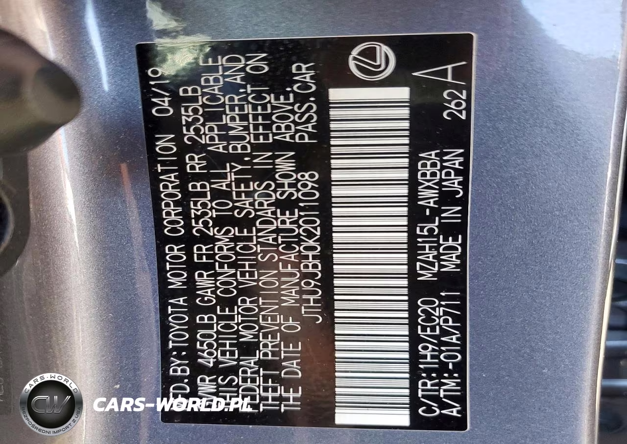 2019 Lexus Ux 250H VIN:JTHU9JBH0K2011098 - 12
