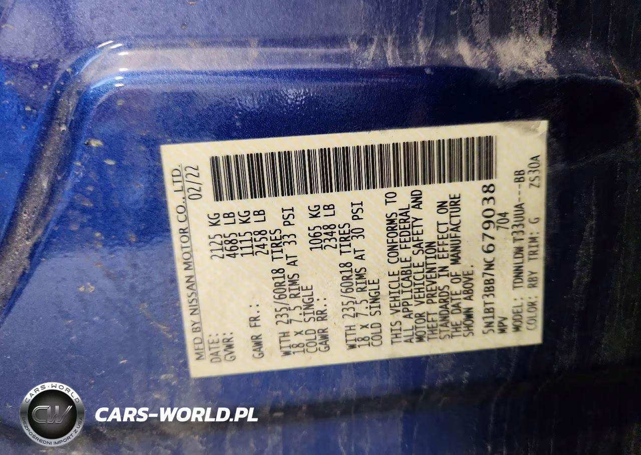 2022 Nissan Rogue Sv VIN:5N1BT3BB7NC679038 - 14