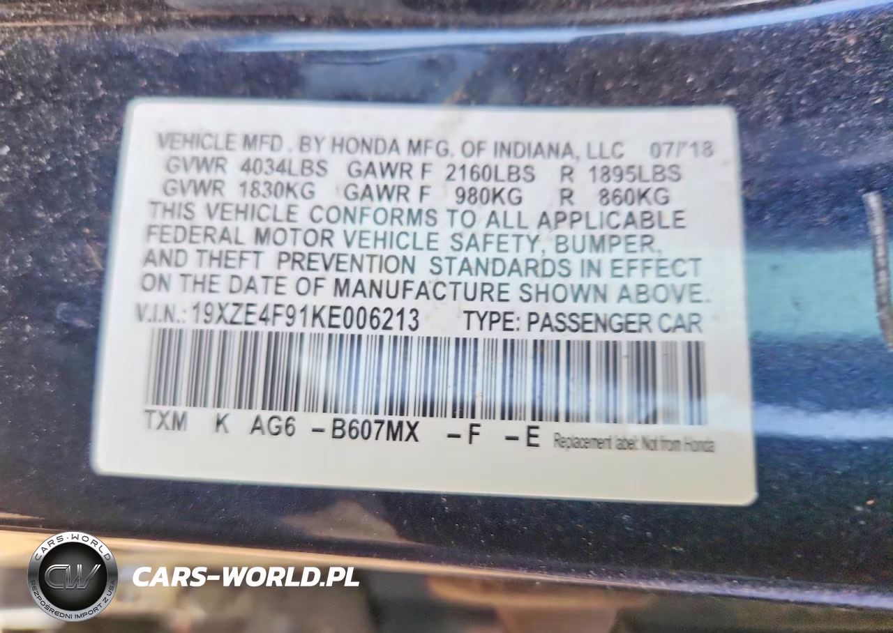 2019 Honda Insight Touring VIN:19XZE4F91KE006213 - 12
