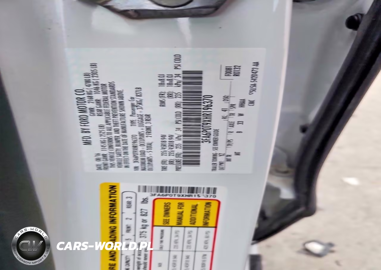 2017 Ford Fusion Se VIN:3FA6P0T9XHR196370 - 12