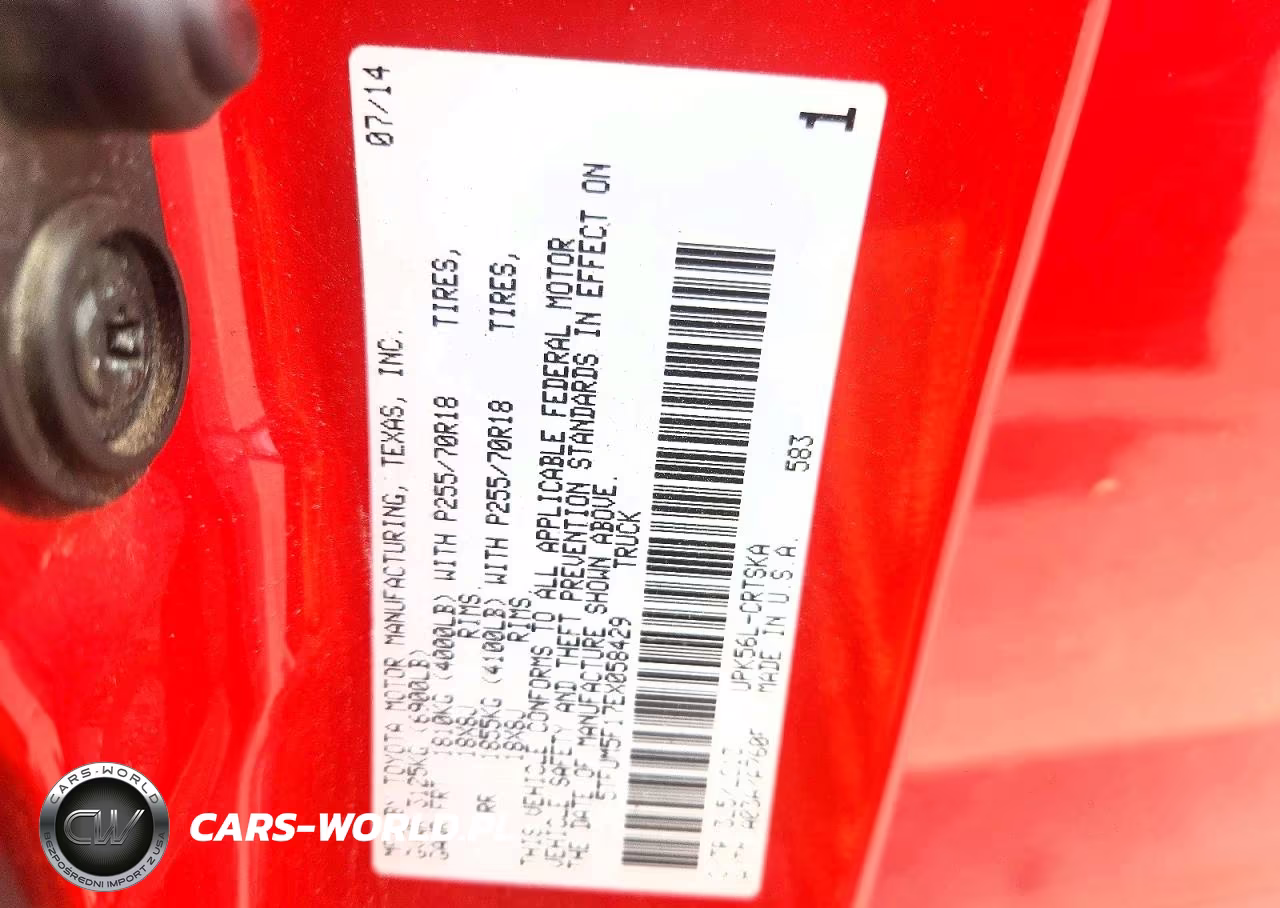 2014 Toyota Tundra Sr VIN:5TFUM5F17EX058429 - 13