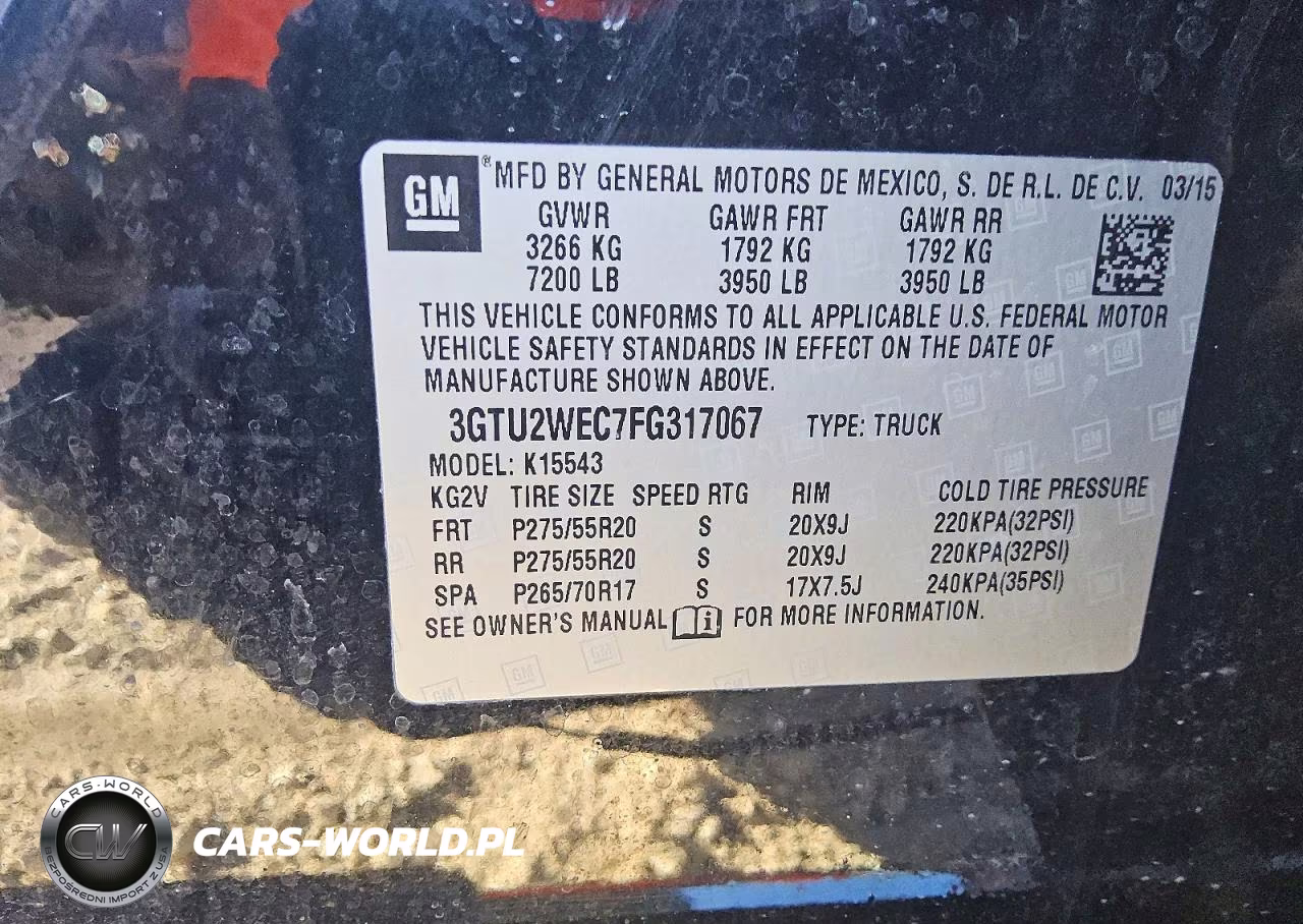 2015 GMC Sierra K1500 Denali VIN:3GTU2WEC7FG317067 - 12