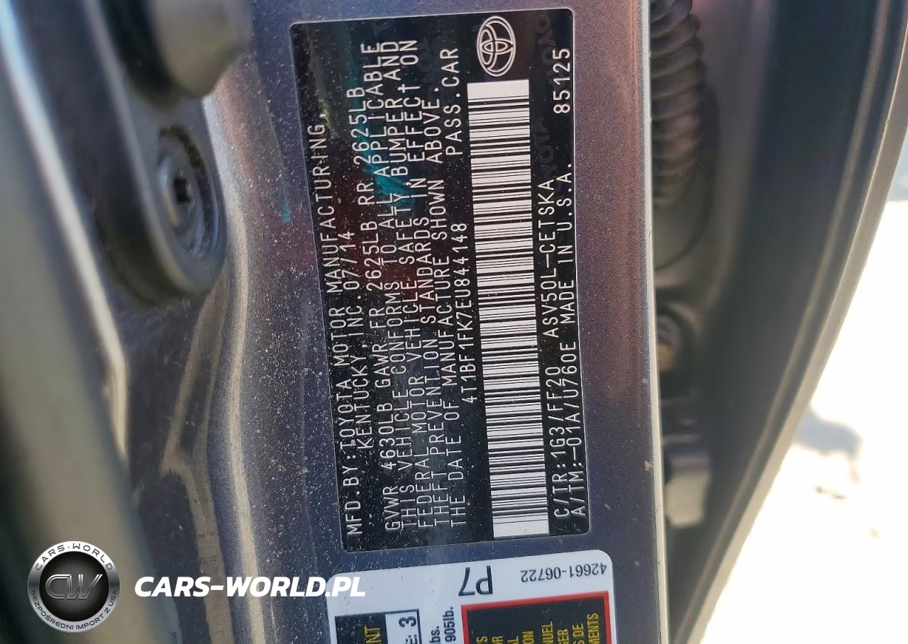 2014 Toyota Camry Se VIN:4T1BF1FK7EU844148 - 12