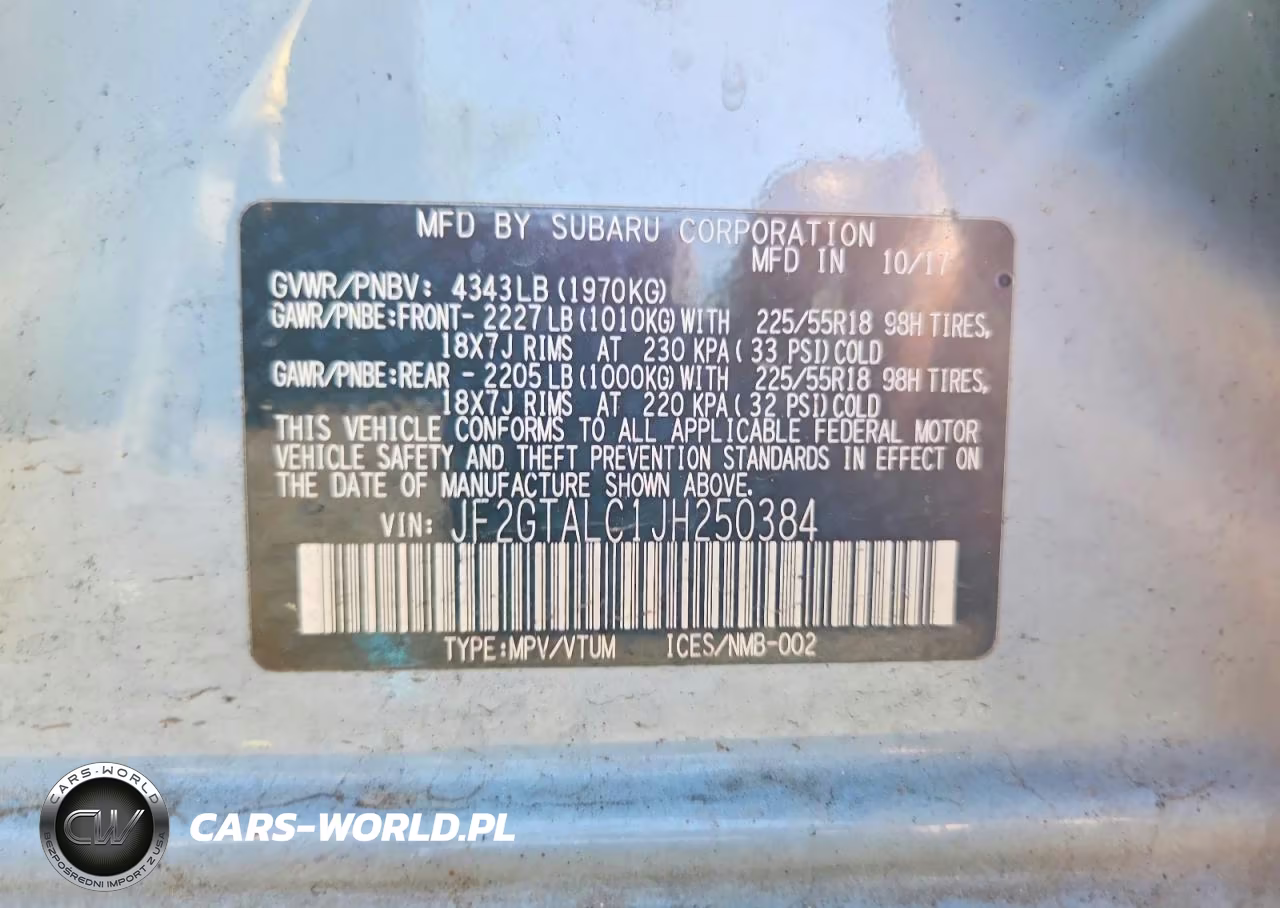 2018 Subaru Crosstrek Limited VIN:JF2GTALC1JH250384 - 12