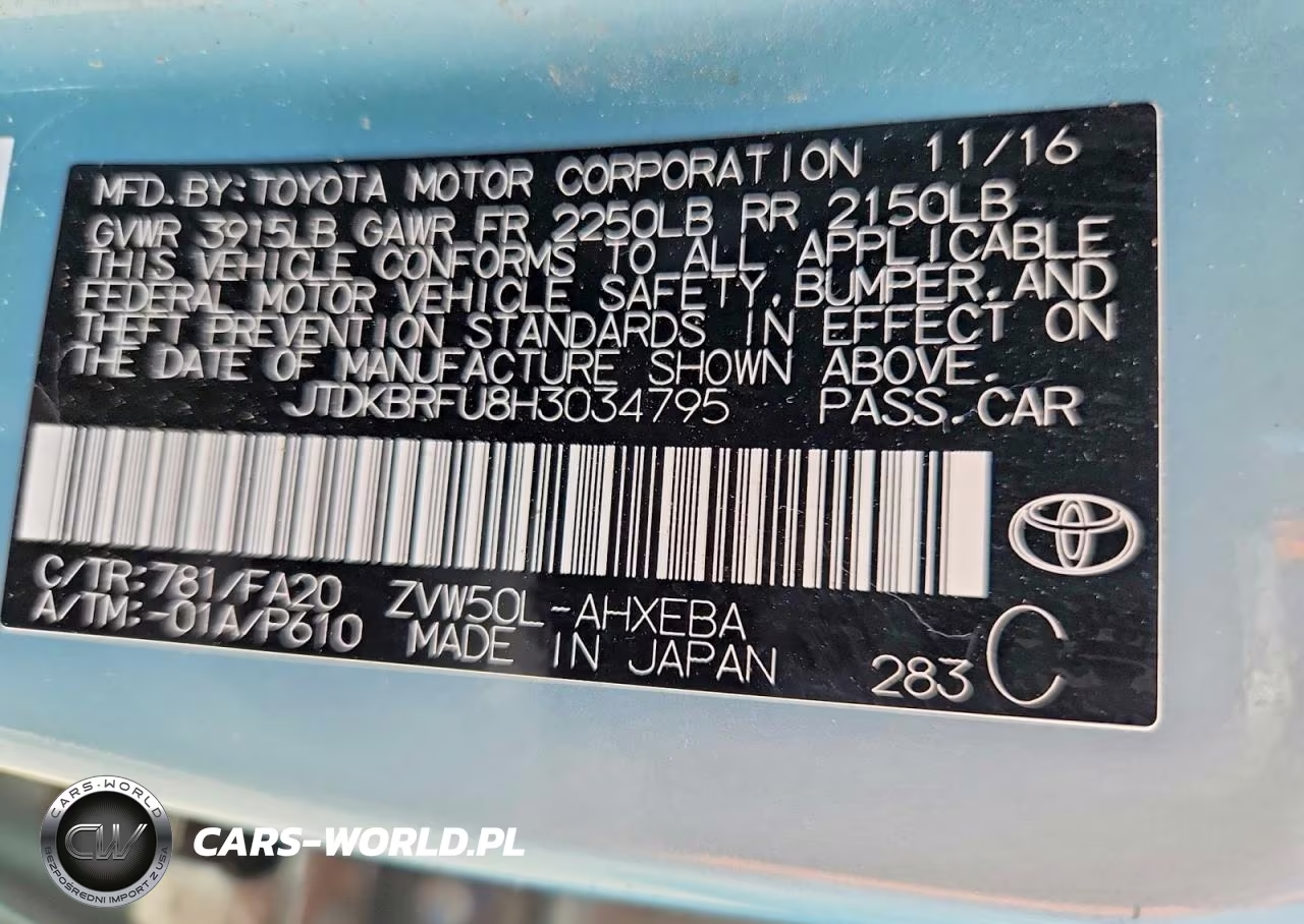 2017 Toyota Prius Two VIN:JTDKBRFU8H3034795 - 12