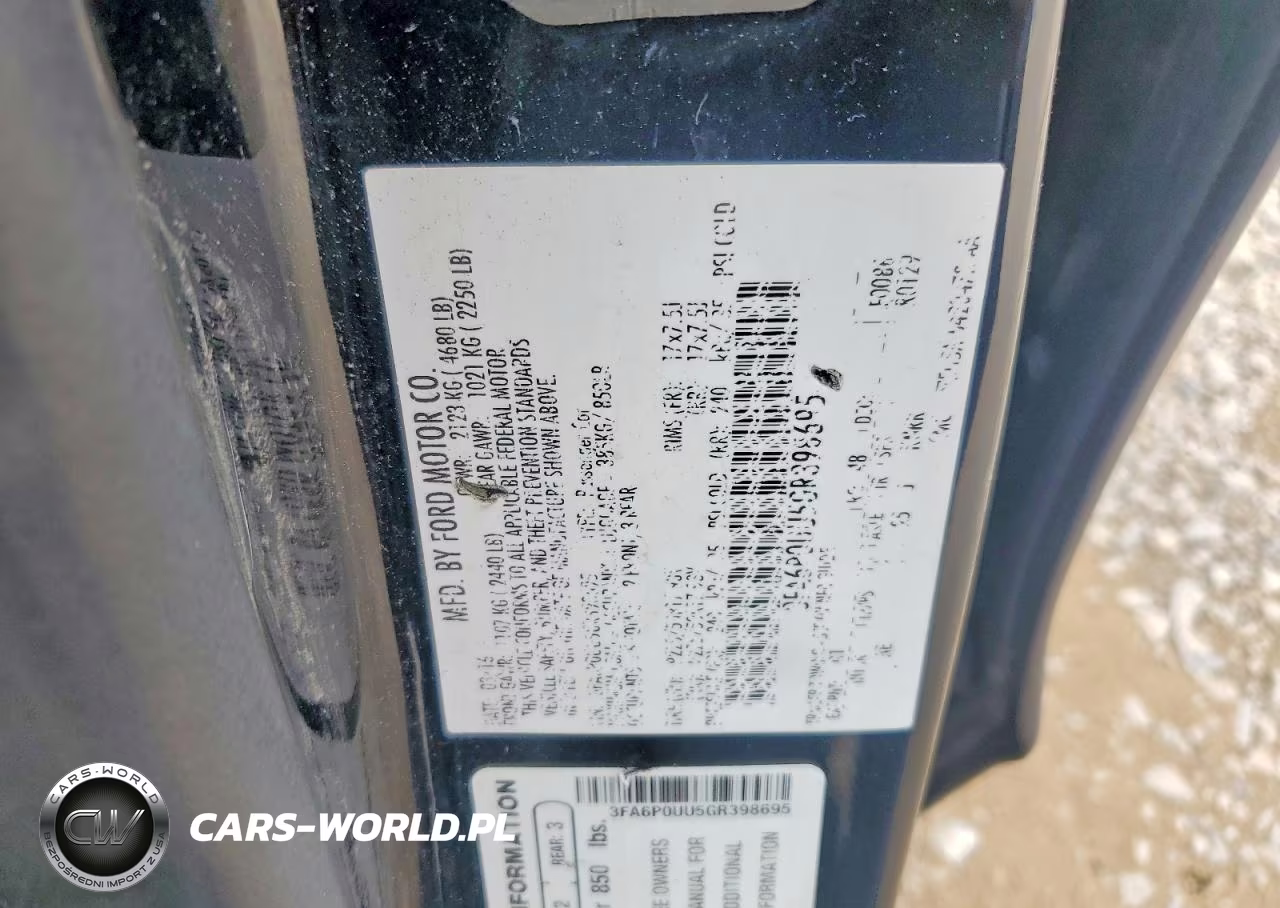2016 Ford Fusion S Hybrid VIN:3FA6P0UU5GR398695 - 12