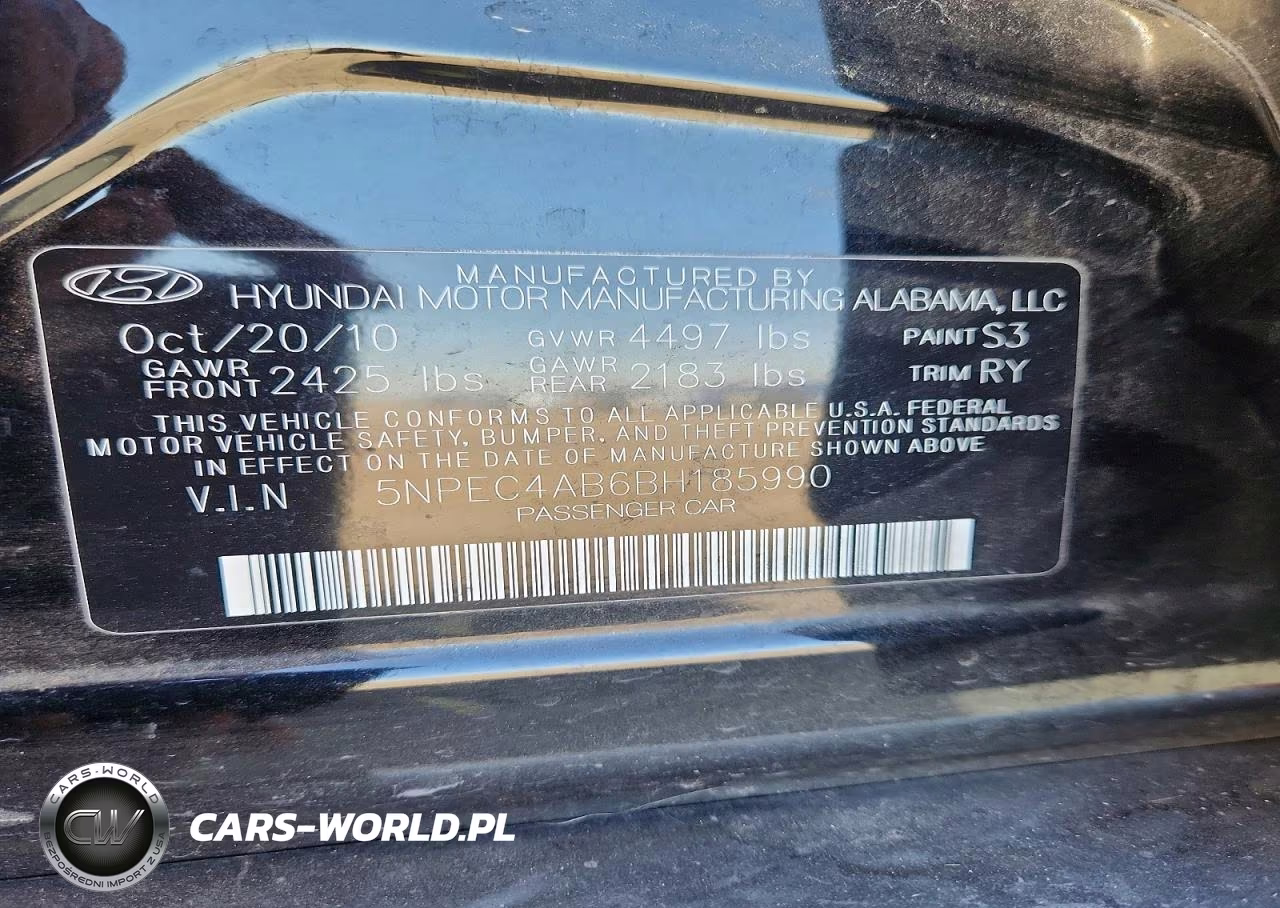 2011 Hyundai Sonata Se 2.0T VIN:5NPEC4AB6BH185990 - 12
