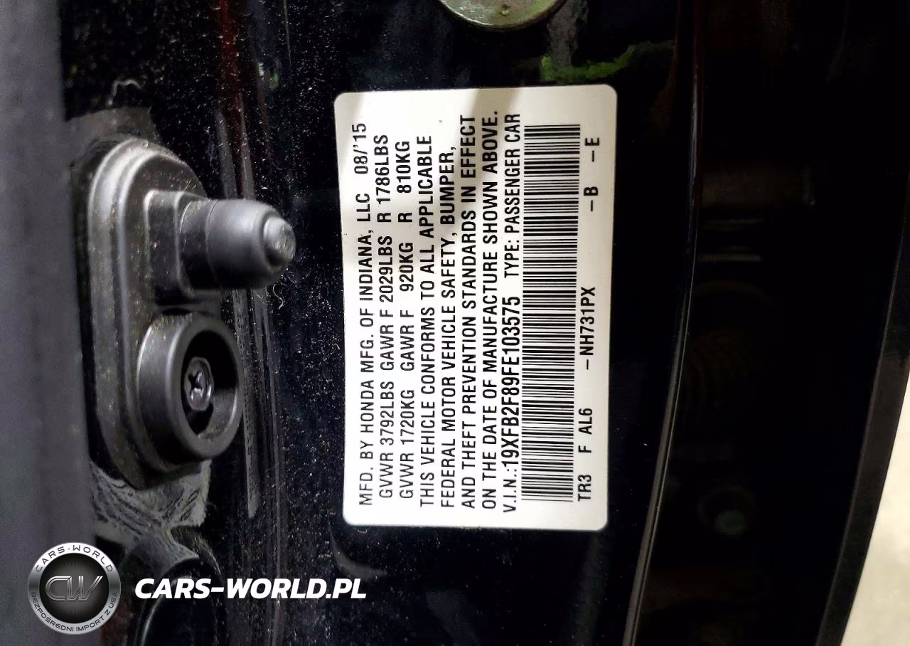 2015 Honda Civic Ex VIN:19XFB2F89FE103575 - 12