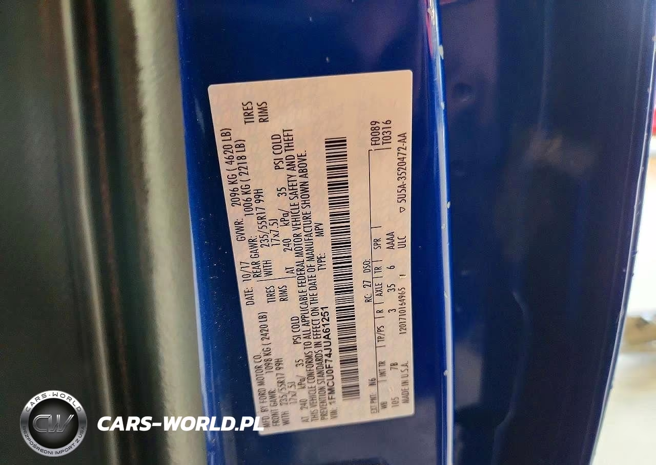 2018 Ford Escape S VIN:1FMCU0F74JUA61251 - 13