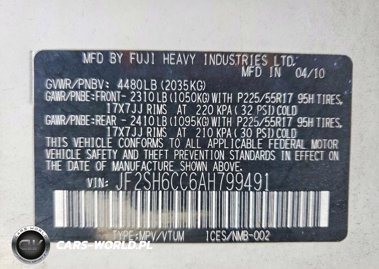 2010 Subaru Forester 2.5X Premium VIN:JF2SH6CC6AH799491 - 13