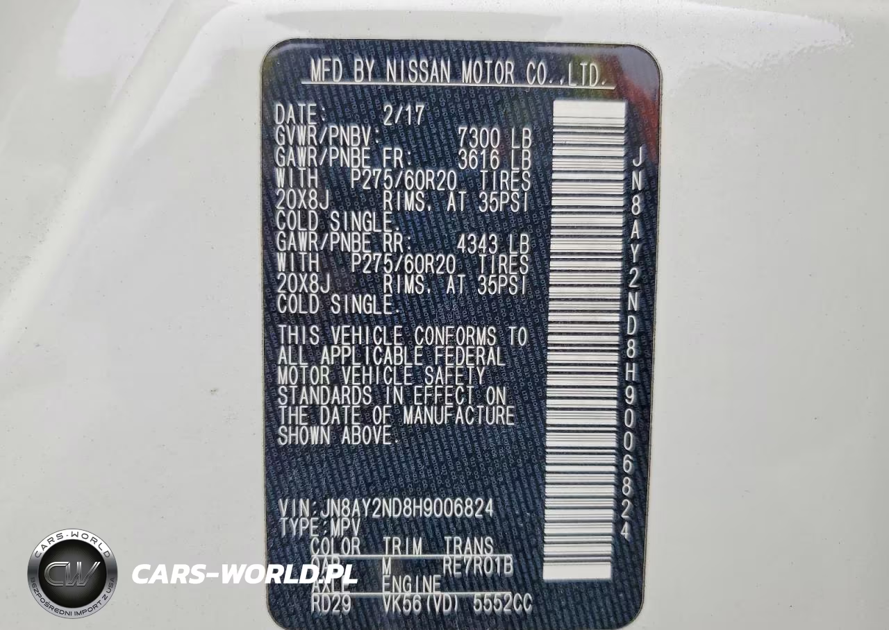 2017 Nissan Armada Sl VIN:JN8AY2ND8H9006824 - 13