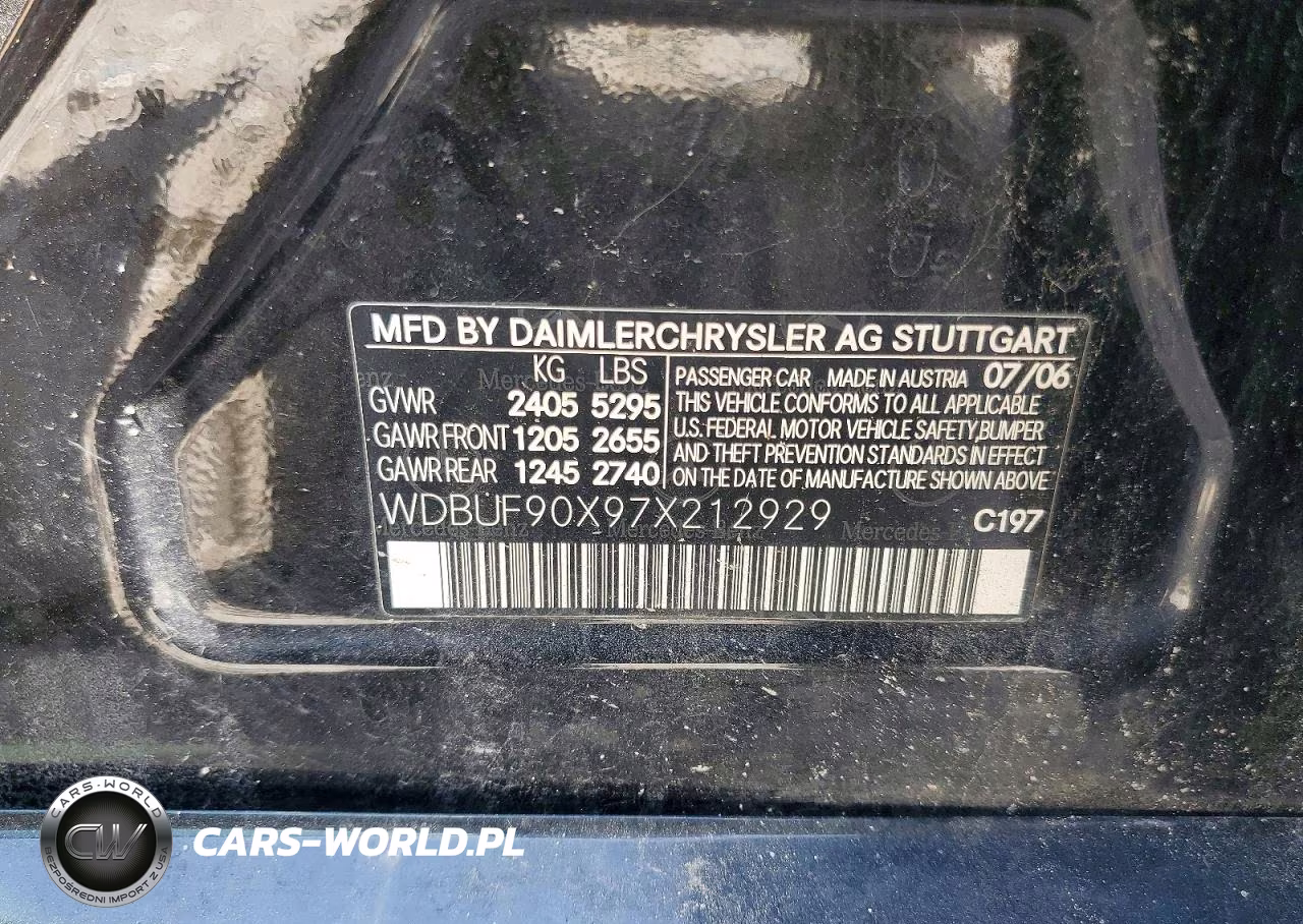 2007 Mercedes-Benz E 550 4Matic VIN:WDBUF90X97X212929 - 12