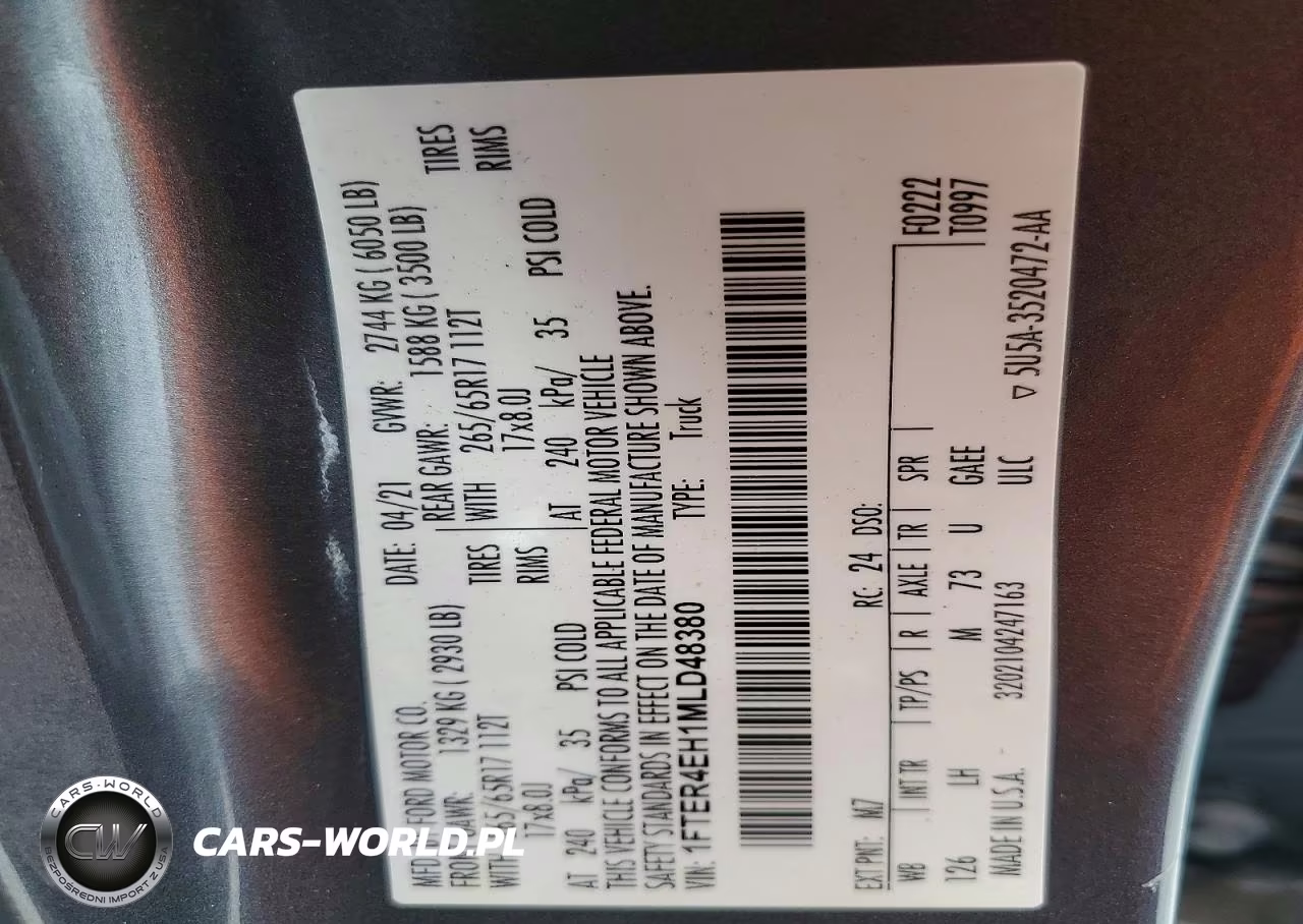 2021 Ford Ranger Xl VIN:1FTER4EH1MLD48380 - 12