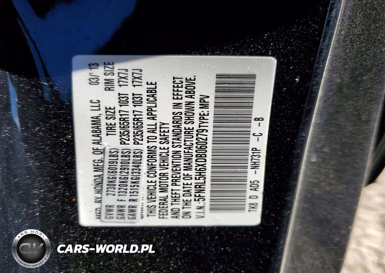 2013 Honda Odyssey Exl VIN:5FNRL5H6XDB060279 - 13