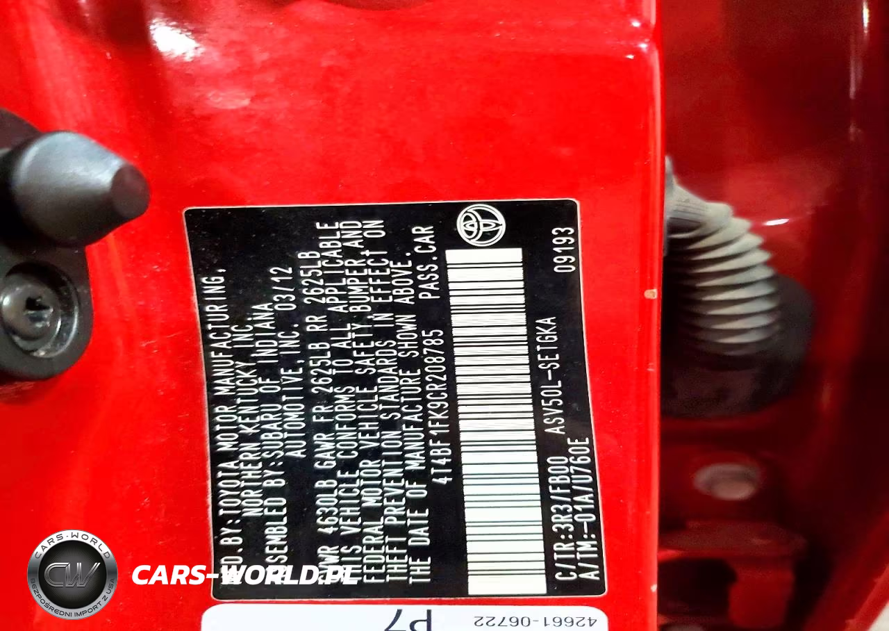 2012 Toyota Camry Xle VIN:4T4BF1FK9CR208785 - 12