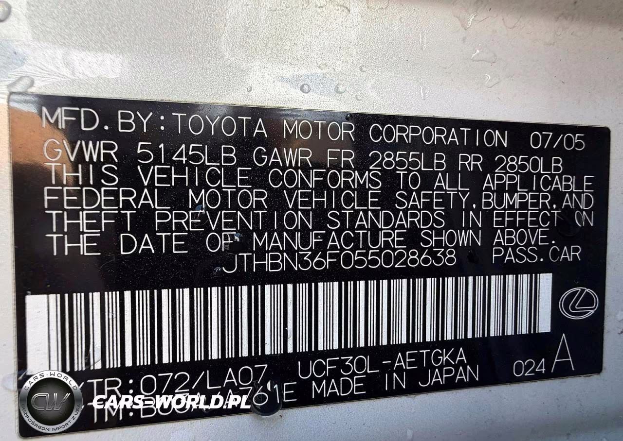 2005 Lexus Ls 430 VIN:JTHBN36F055028638 - 10
